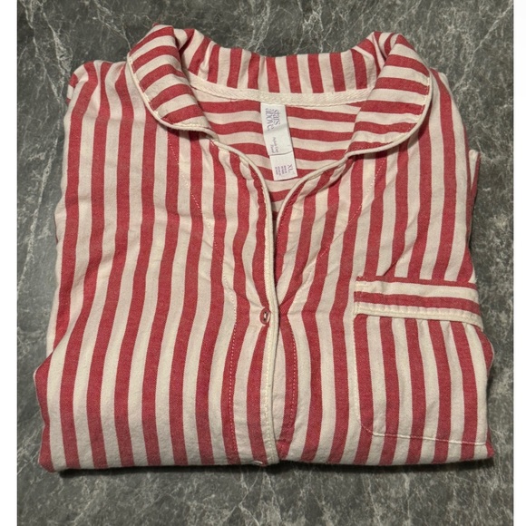 Stars Above Red and White Striped ~ All Cotton ~ Striped  Nightshirt Size XL - Picture 4 of 7